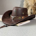 Cowboy revnet oksehovede retro ridderhat