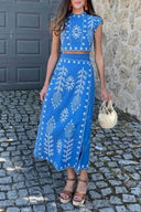 Etnická sada: crop top a zavazovací midi sukně