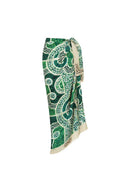 Costume intero verde con stampa etnica set