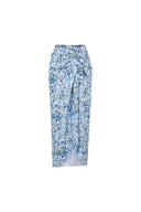 Costume intero senza spalline a fiori con collo all'americana
