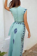 Etnická sada: crop top a zavazovací midi sukně