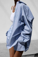 Blaues elegantes Langarmhemd-Set