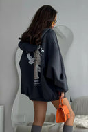 Sudadera con capucha estampada de alas de ángel