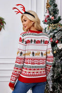 Jule crewneck broderet strikket sweater