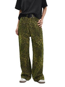 Jeans vintage con stampa leopardata