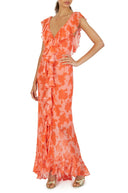 Sunlight Lotus｜Abito lungo in chiffon con volant