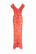 Sunlight Lotus｜Abito lungo in chiffon con volant