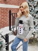 Jule snemand rund hals strikket sweater