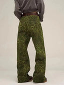 Jeans vintage con stampa leopardata