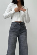 Leoparden-Jeans mit hoher Taille