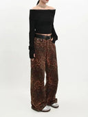 Vintage Leopardenmuster Jeans