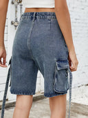 Pantaloni scurți cargo spălați, la modă pentru vară