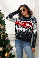 Snefnug og lastbil print jule sweater