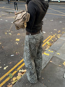 Straight-Leg Jeans mit Animal-Print