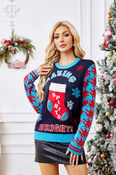 Casual jule sokker broderi strikket sweater