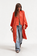 Cardigan kimono en jacquard orange