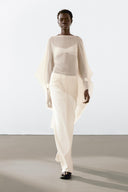 Chiffon let flydende kappe top