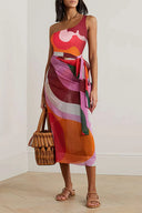 Set costume intero con stampa geometrica