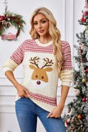 Jule crewneck broderet strikket sweater