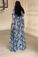 Robe longue abstraite bleue Lyric Dye