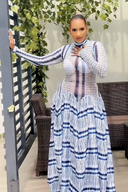 Tie-Dye eng anliegendes hüftbetonendes Abendkleid