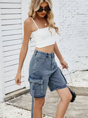 Trendy Sommer Vaskede Cargo Shorts