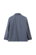 Blazer oversize fendu sur le côté bleu acier