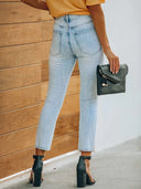 Vintage Jeanshose mit Rissen und knöchellang