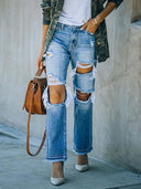 Jeanshose im Used-Look im Bettler-Stil mit Rissen