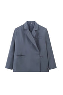 Blazer oversize fendu sur le côté bleu acier