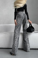 Leoparden-Jeans mit hoher Taille