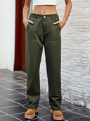 Pantaloni cargo din denim spălat, croială slim fit