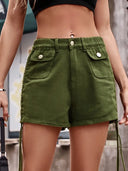 Amerikanische Casual Jeans-Cargo-Shorts mit Kordelzug