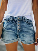 Vielseitige High-Waist Ripped Denim-Shorts