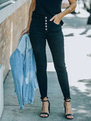 Stretch Jeans Bleistift-Hose mit Slim-Fit