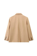 Blazer oversize fendu sur le côté bleu acier