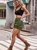 Trendige Denim Cargo-Shorts mit elastischem Bund