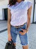 Fransige, distressed Denim-Shorts