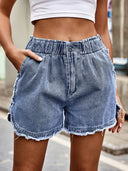 Versleten Bloom denim shorts
