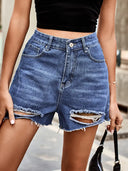 Sommerliche Trendige Rissige Saum-Shorts