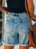 Nieuwe Stijlvolle Versleten Denim Shorts