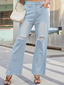Vintage Jeans mit weitem Bein, Rissen und Flared-Schnitt