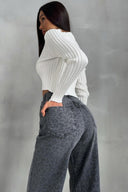 Leoparden-Jeans mit hoher Taille