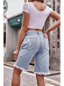 Slim-Fit gewaschene Denim-Shorts mit Used-Look, 5 Zoll