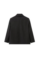 Blazer oversize fendu sur le côté bleu acier