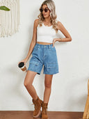 Washed Elastic Utility Shorts