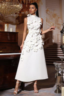 Rochie maxi fără mâneci Ethel decorată cu flori