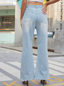 Vintage Jeans mit weitem Bein, Rissen und Flared-Schnitt