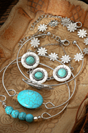 Women's Western Vintage Turquoise Personalized Multi-element Beaded Jewelry Set