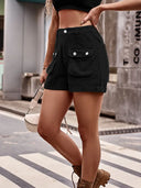 Trendige Denim Cargo-Shorts mit elastischem Bund